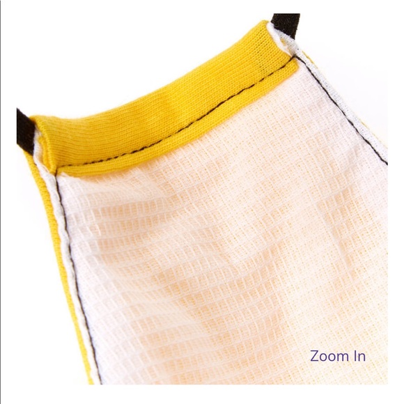 NWT Claire’s Cotton Yellow Tongue Emoji Face Mask - Picture 3 of 7